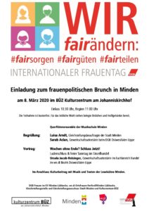 Frauenpolitischer Brunch: Wochen ohne Ende? Schluss Jetzt! Ladenschluss & freier Sonntag im Einzelhandel @ BÜZ